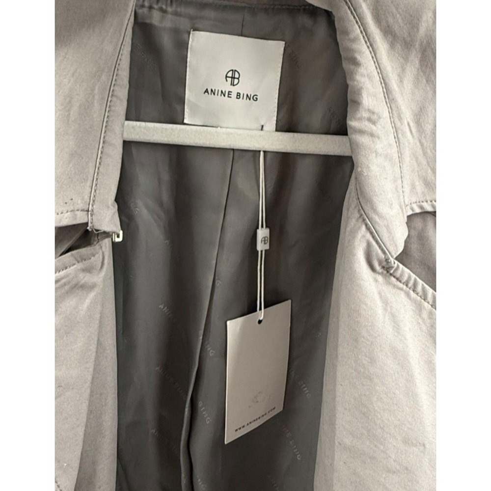 Annie Bing Long Women's Medium Gray Finley Trench Coat *FLAW* - Picture 8 of 12